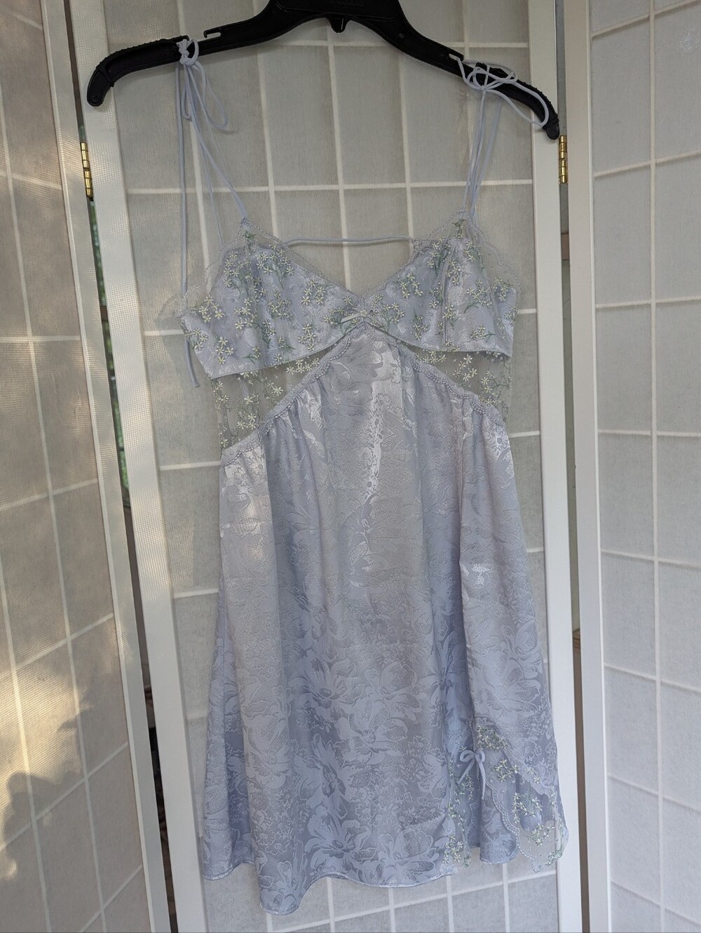 For Love & Lemons Baby's Breath Slip Dress In Blue